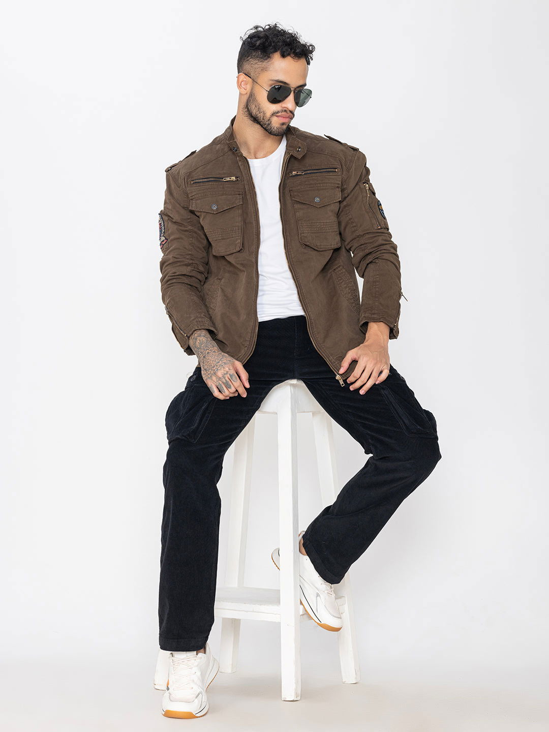 BROWN UTILITY JACKET - St.Jones