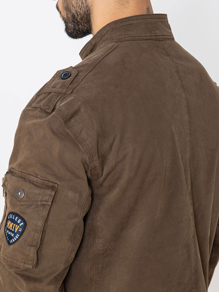 BROWN UTILITY JACKET - St.Jones