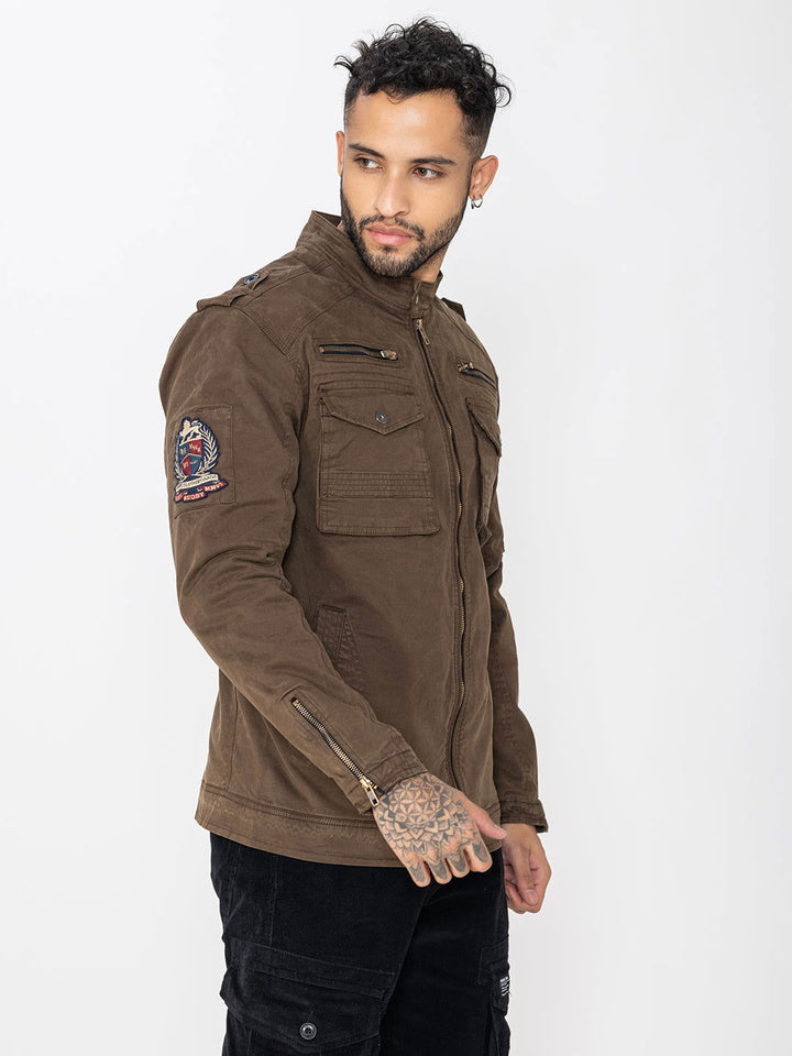 BROWN UTILITY JACKET - St.Jones