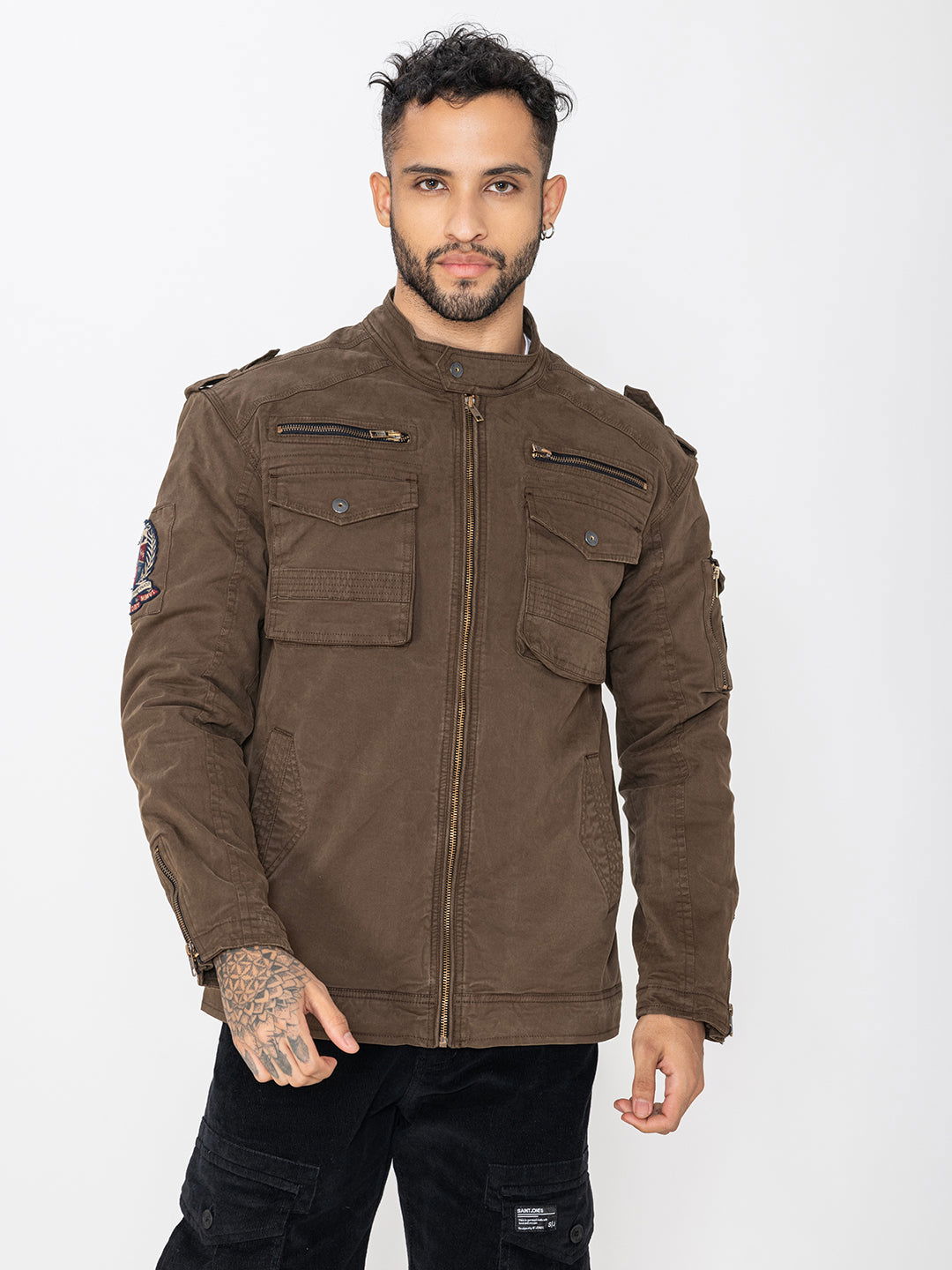 BROWN UTILITY JACKET - St.Jones