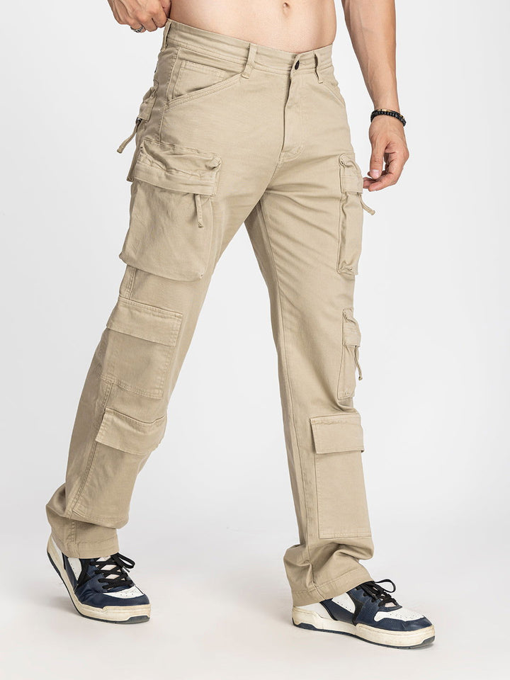 Baggy Utility Pants-10 pockets Beige - St.Jones