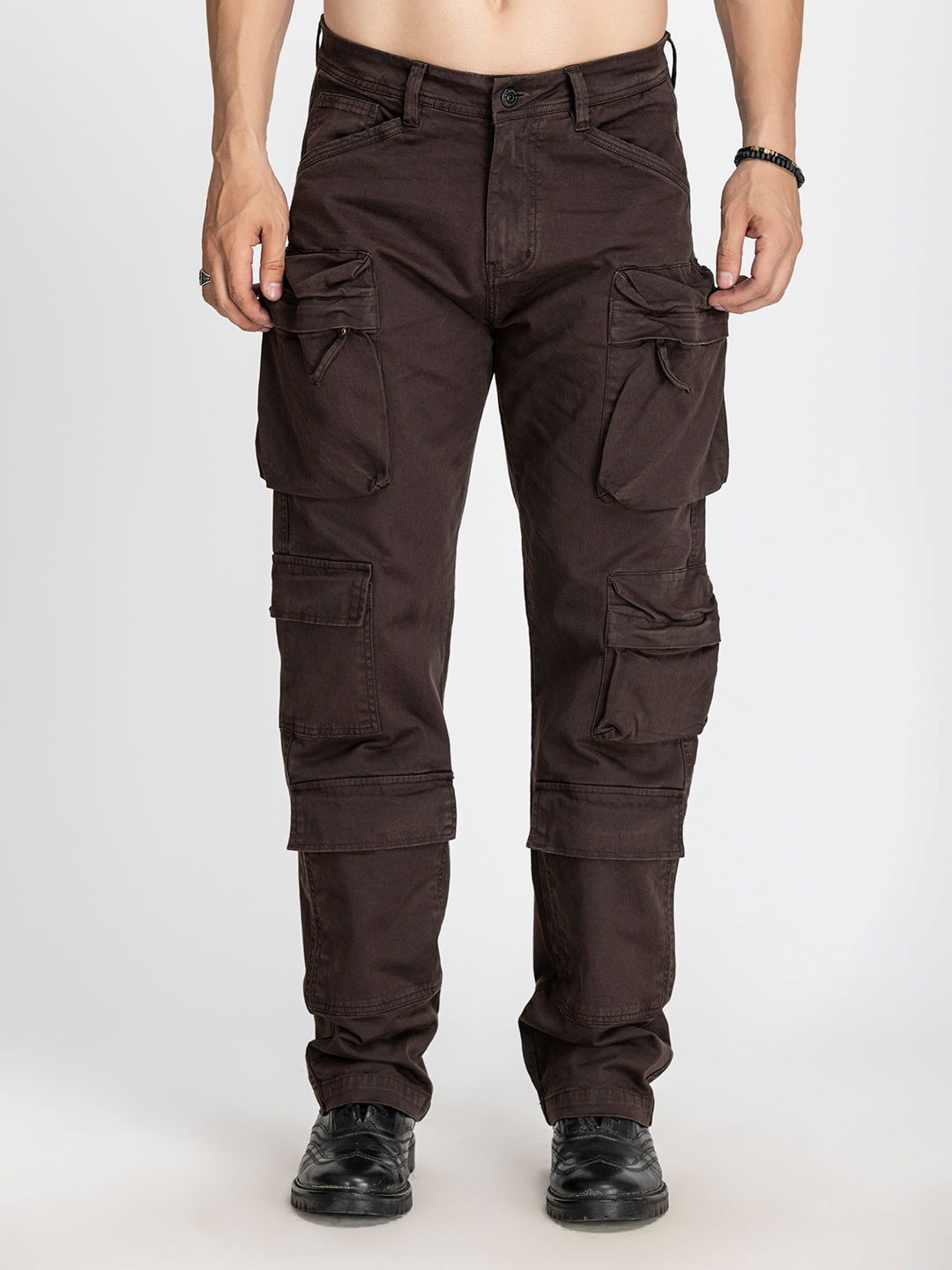 Baggy Utility Pants-10 pockets Brown - St.Jones