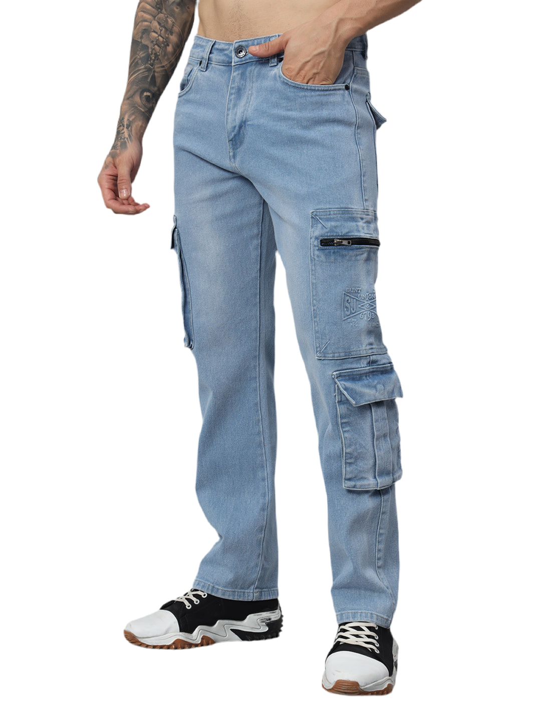 Baggy utility ice wash jeans - St.Jones