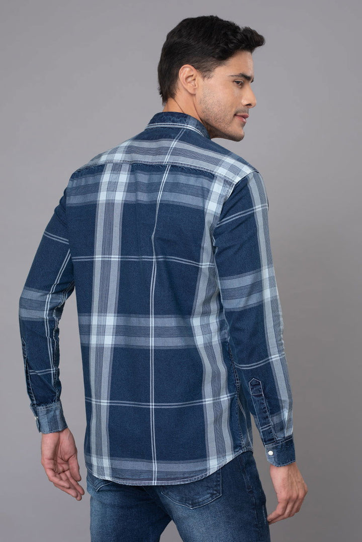 Blue Indigo Checked Shirt - St.Jones