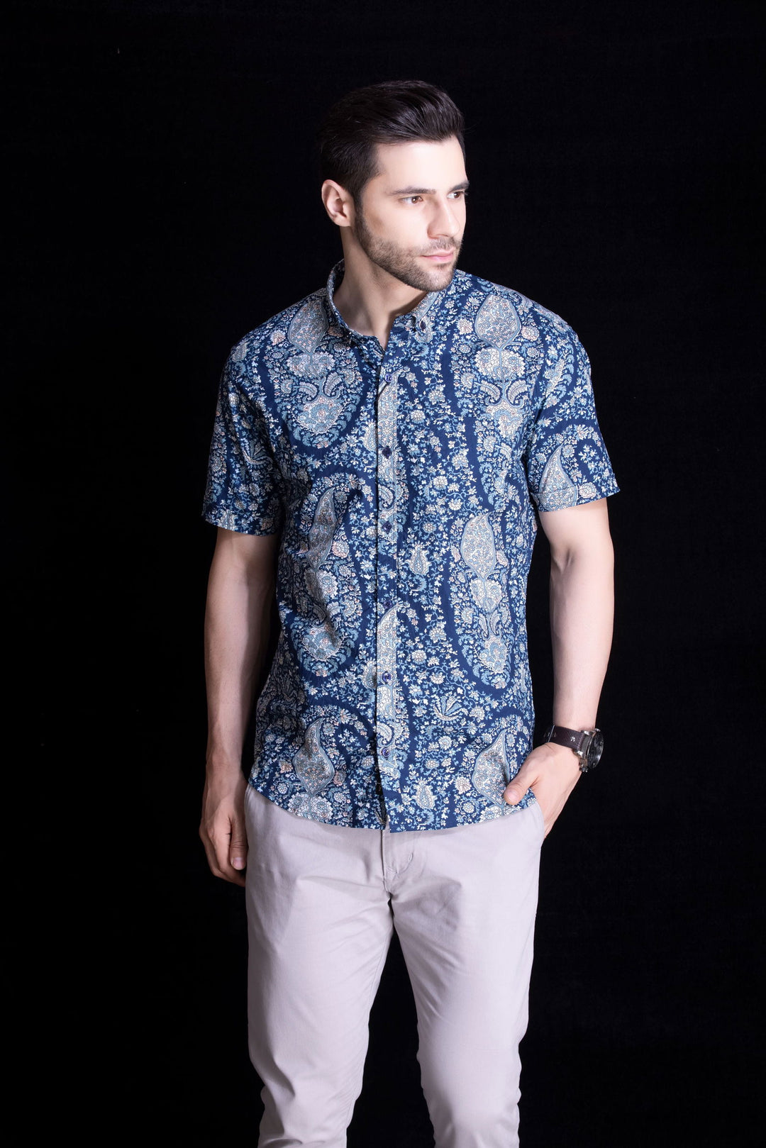 Blue Indigo half sleeve shirt - St.Jones