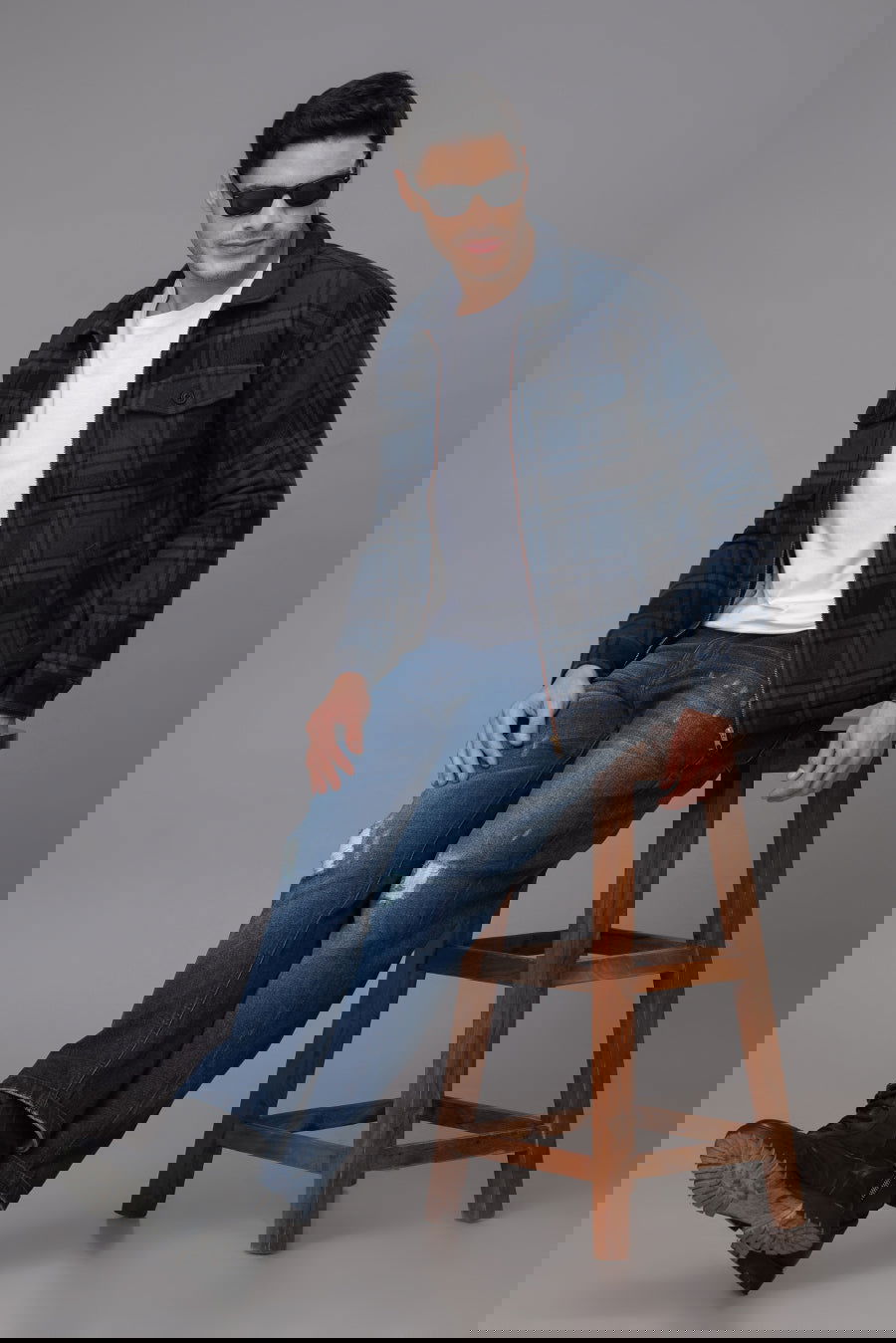 Blue and Black check Shacket - St.Jones