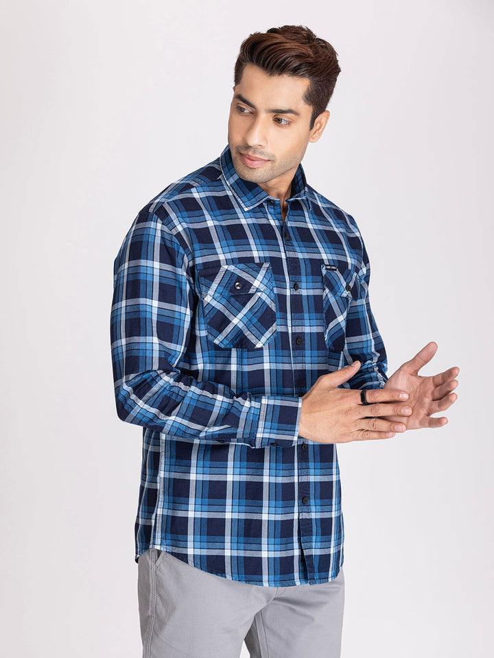 Blue indigo check shirts - St.Jones