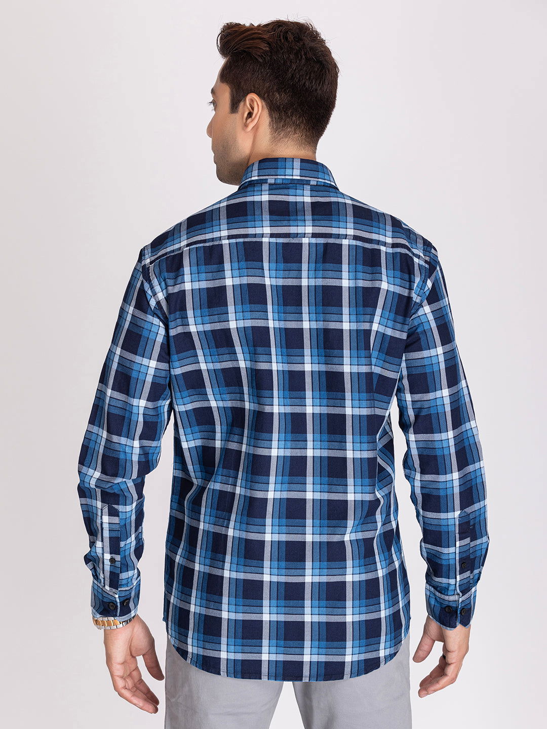 Blue indigo check shirts - St.Jones