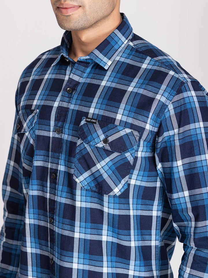 Blue indigo check shirts - St.Jones