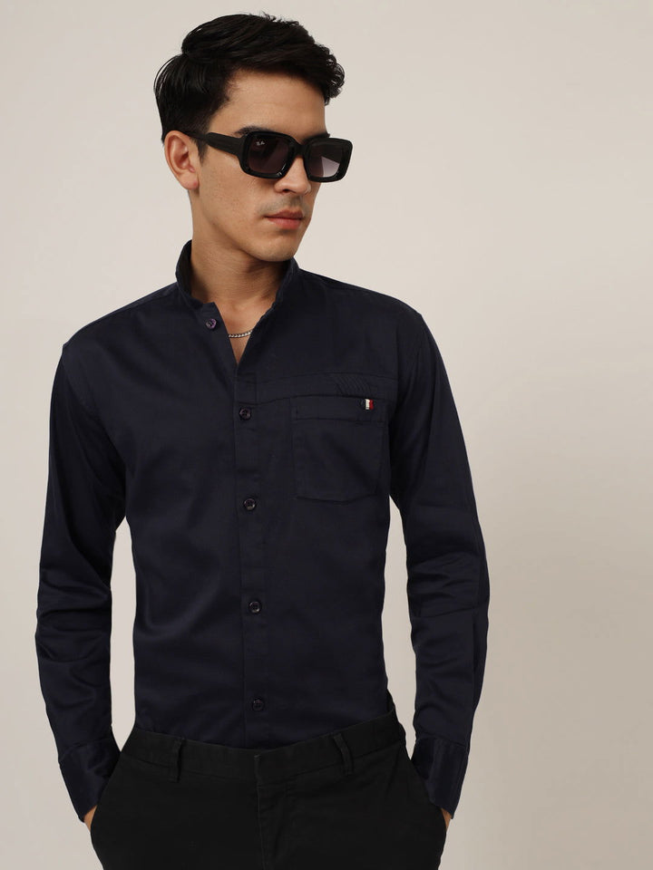 Blue satin shirt - St.Jones