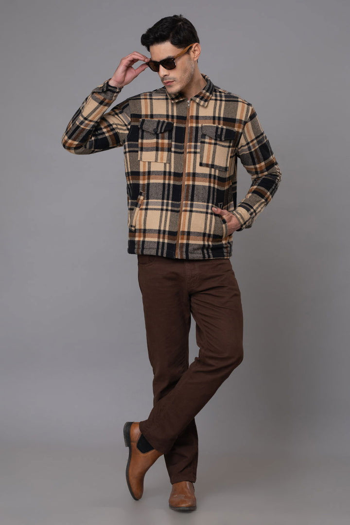 Brown oxford checks Shacket - St.Jones