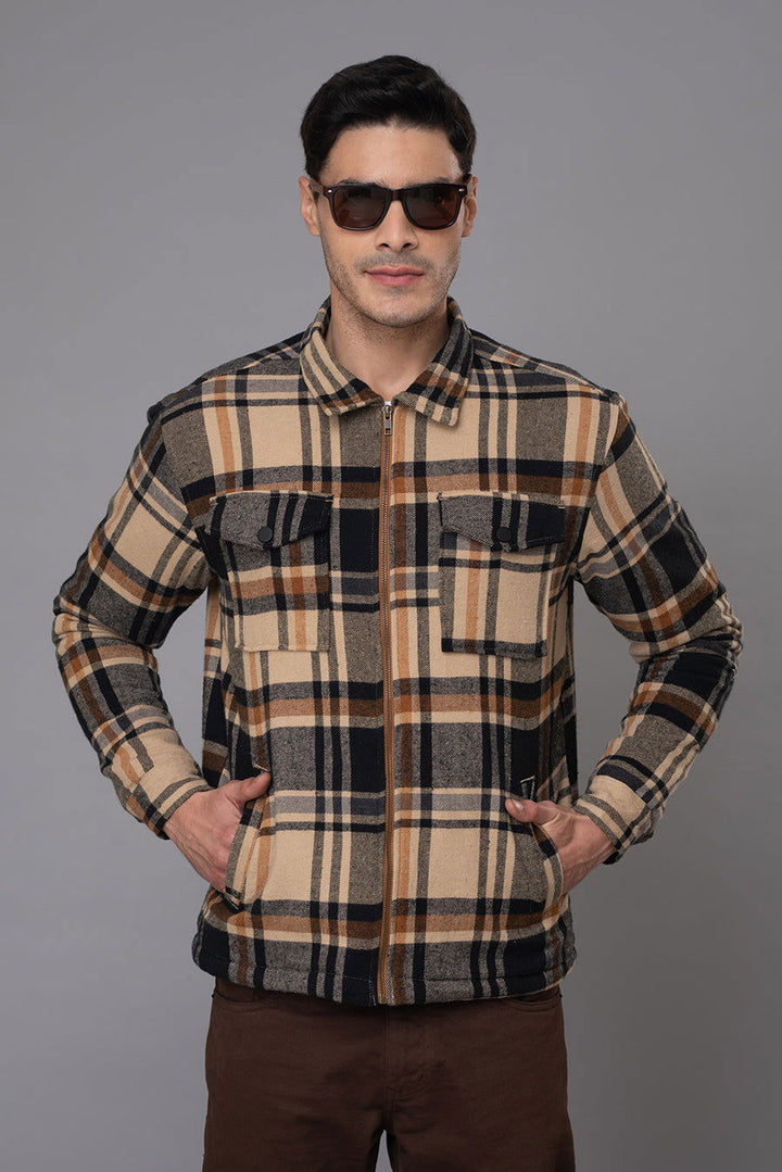 Brown oxford checks Shacket - St.Jones