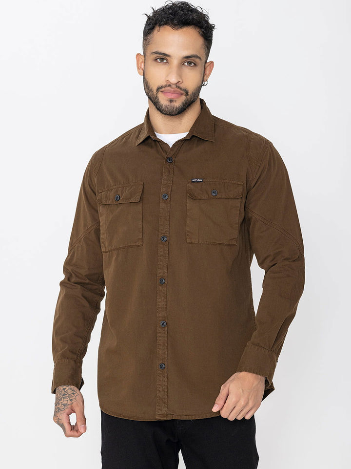 Brown utility shirt double pockets - St.Jones