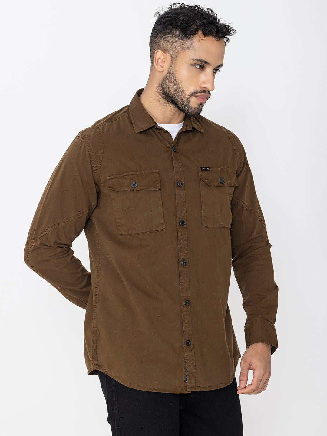 Brown utility shirt double pockets - St.Jones