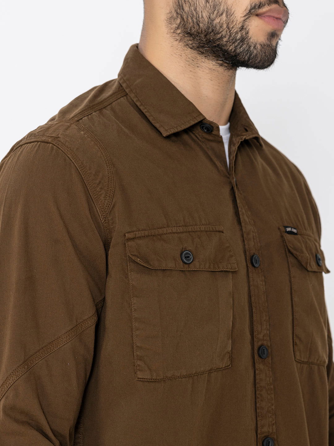 Brown utility shirt double pockets - St.Jones