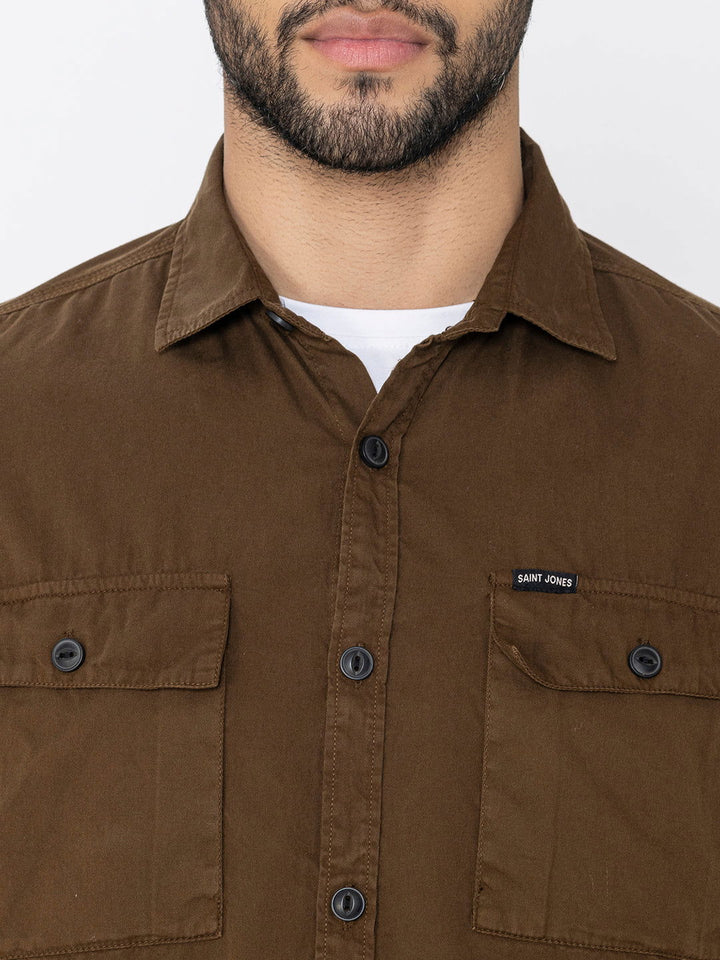 Brown utility shirt double pockets - St.Jones