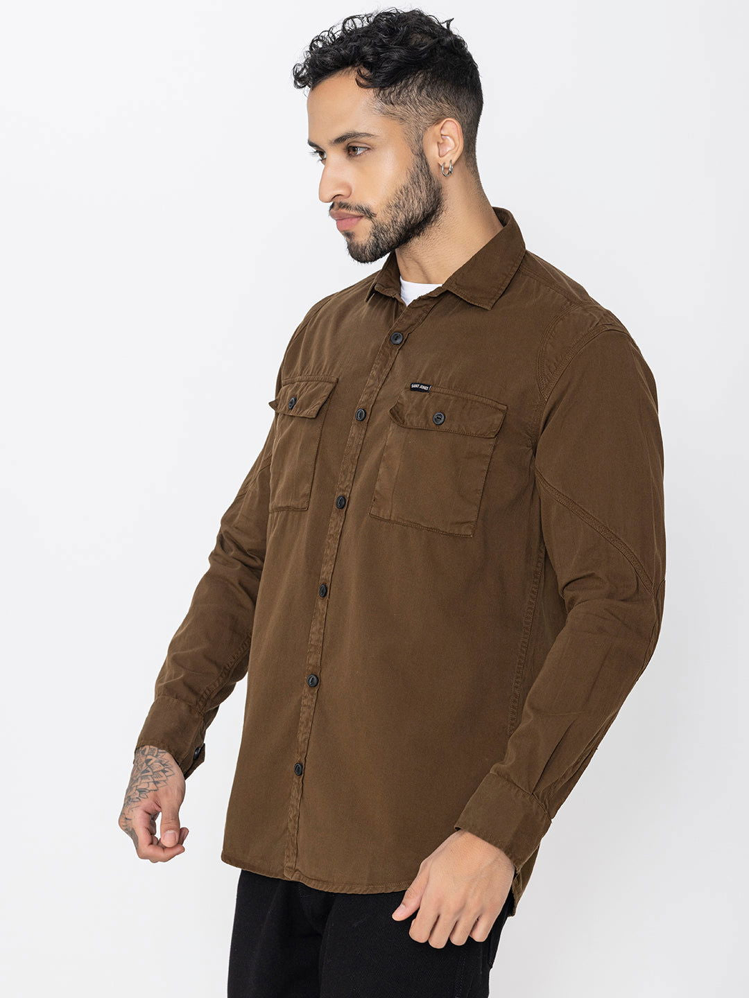 Brown utility shirt double pockets - St.Jones