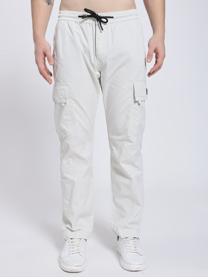 Men's Cream Six Pocket Cargo Comfort Fit