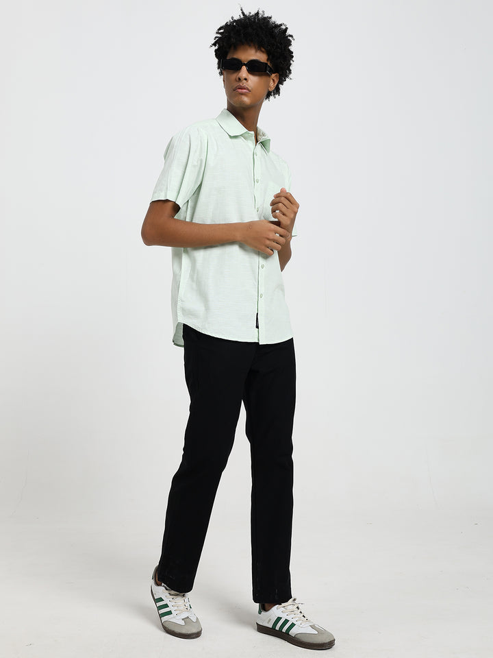 Saint jones slub black trousers