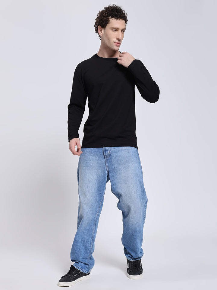 Men’s Solid Black Full Sleeve Lycra T-Shirt