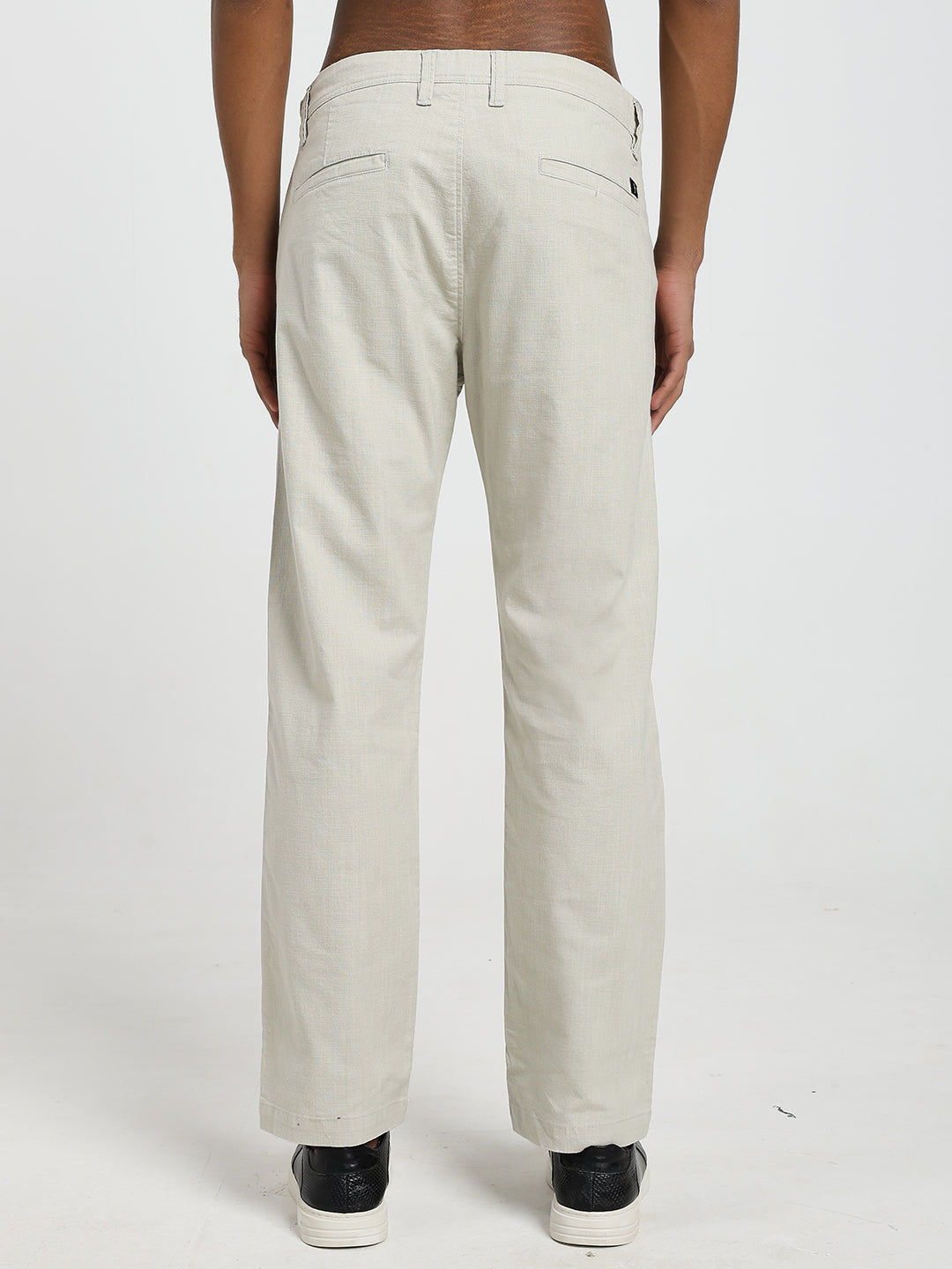 Saint jones slub light grey trousers