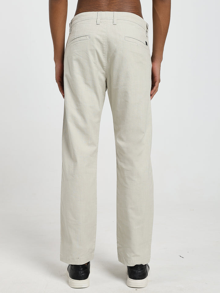 Saint jones slub light grey trousers
