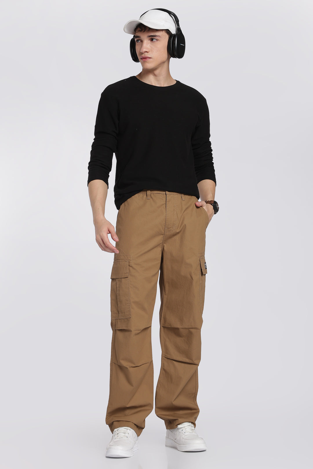 Men's Camel Brown Baggy Cargo