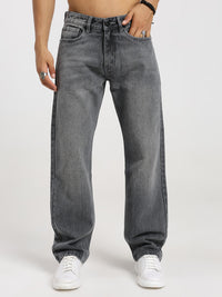 Men's Grey Black straight jeans