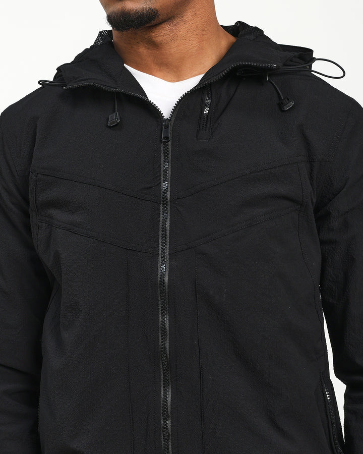Lightweight Parachute Balck Utility Jacket