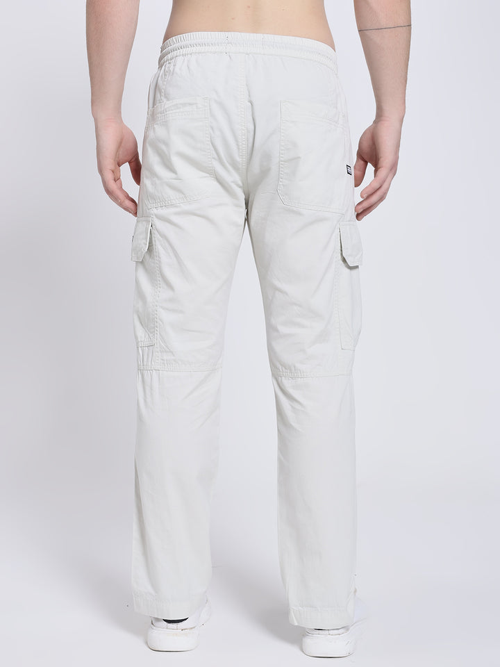 Men's Cream Six Pocket Cargo Comfort Fit