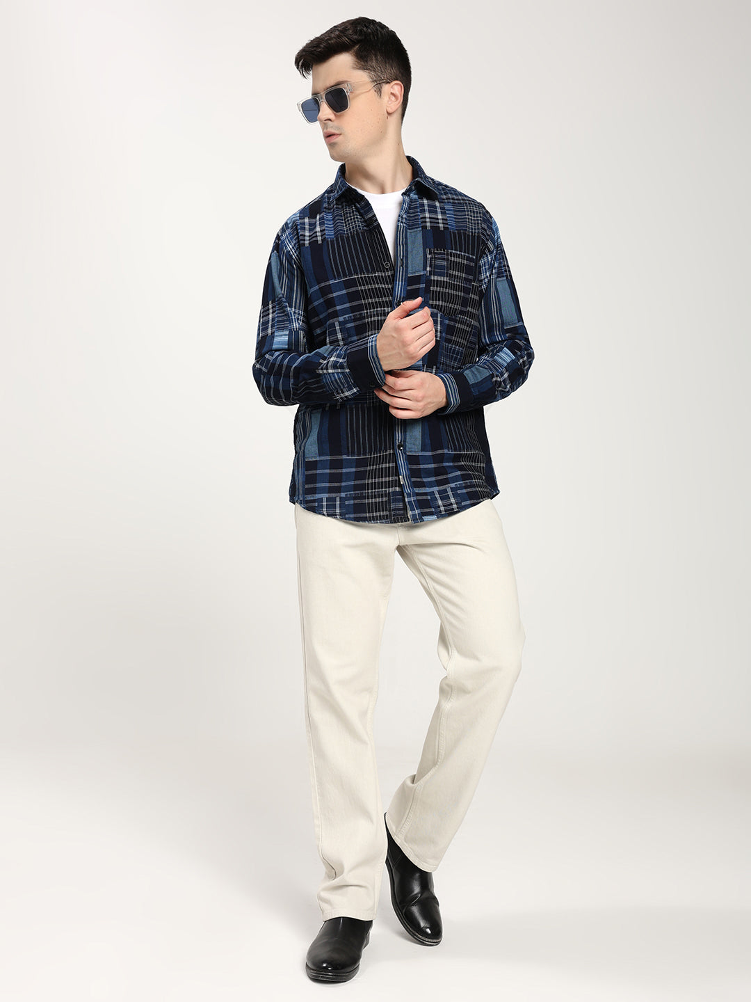 Indigo Woven Check Shirt