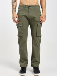 Men's Green comfort fit cargo pants