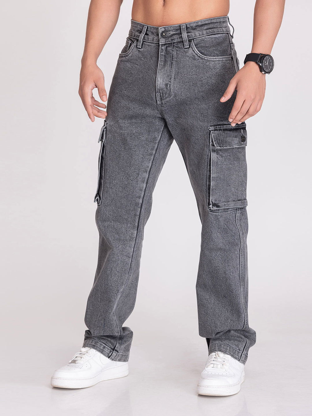 CARGO DENIMS-CHARCOAL GREY - St.Jones