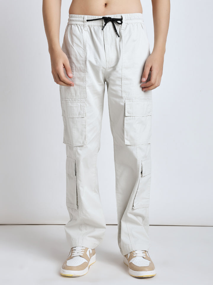 Men's Heritage Snap off white baggy cargo pants