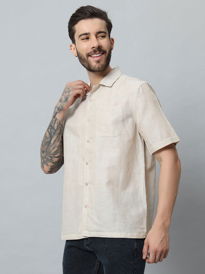 COTTON LINEN BLEND SHIRT - St.Jones