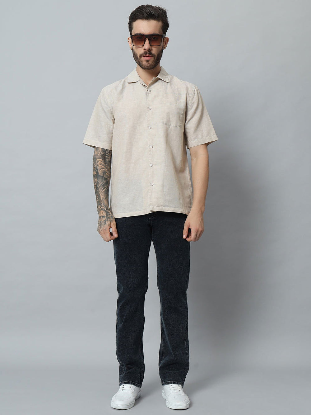 COTTON LINEN BLEND SHIRT - St.Jones