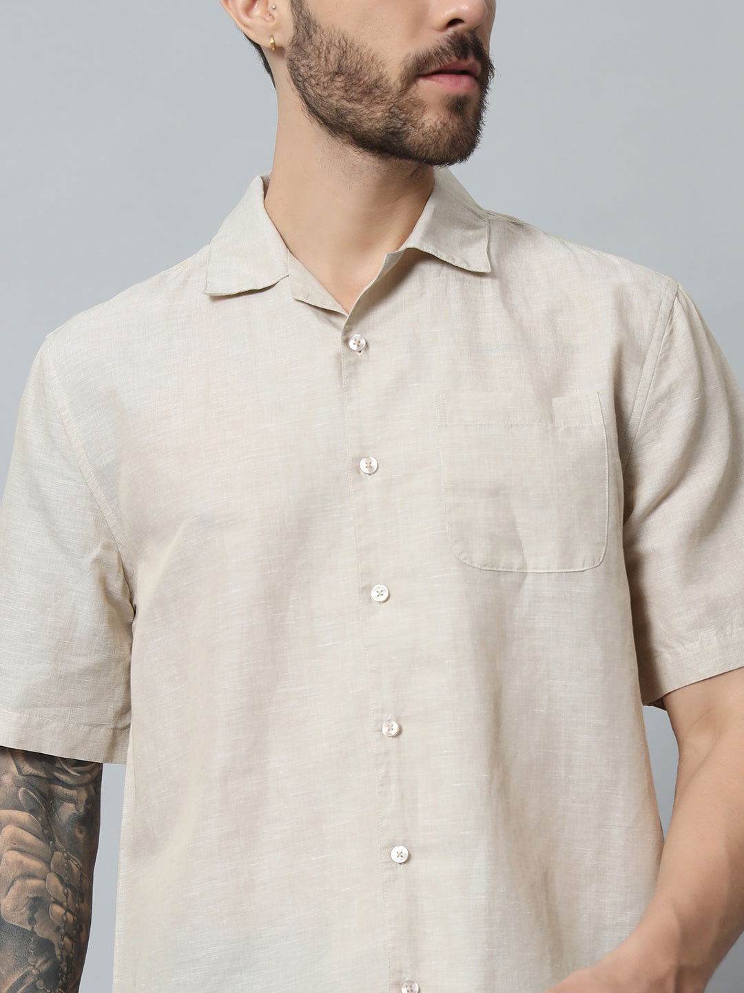 COTTON LINEN BLEND SHIRT - St.Jones