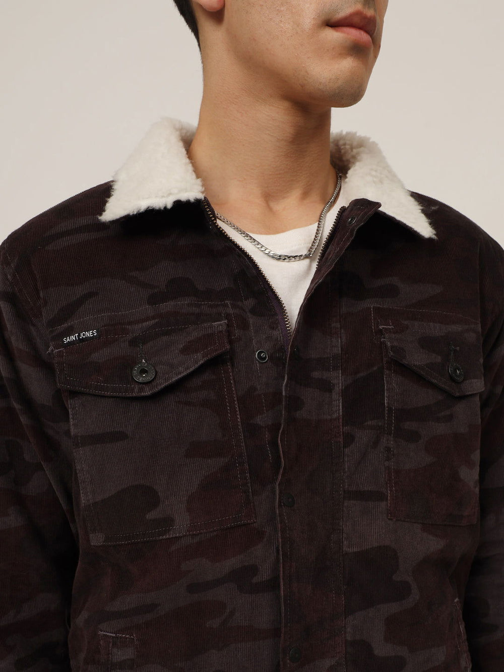 Camouflage print corduroy jacket - St.Jones