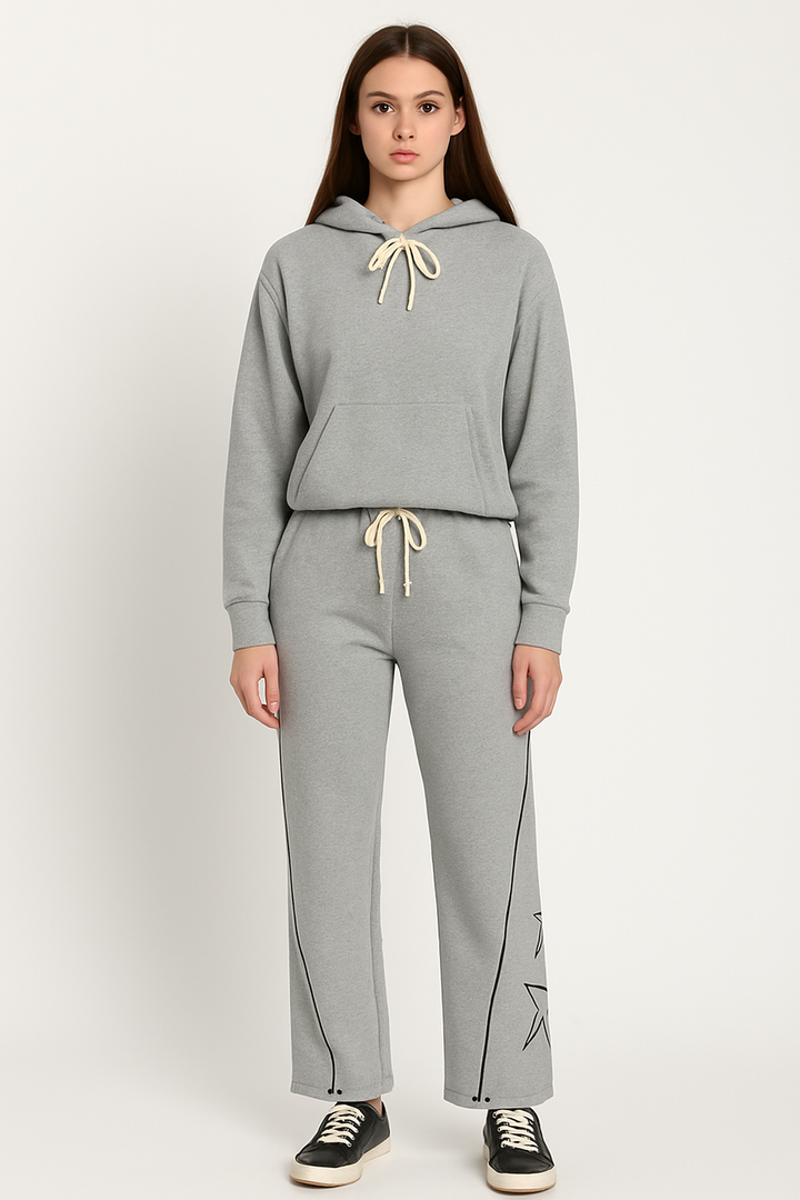 Unisex Grey Fleece Baggy Sweatpants