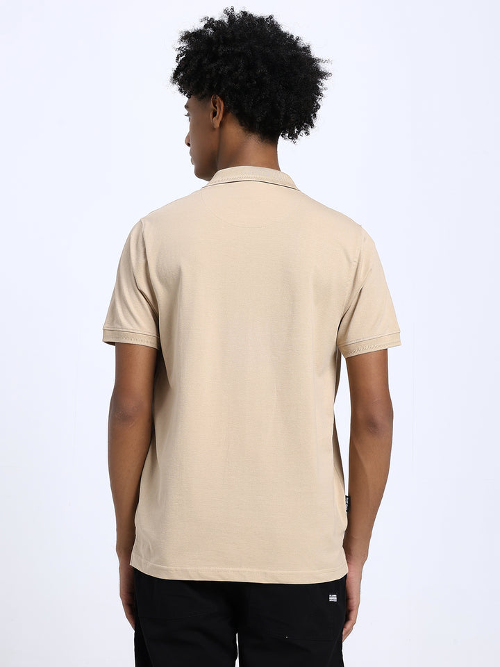 Saint Jones Beige Polo T-Shirt