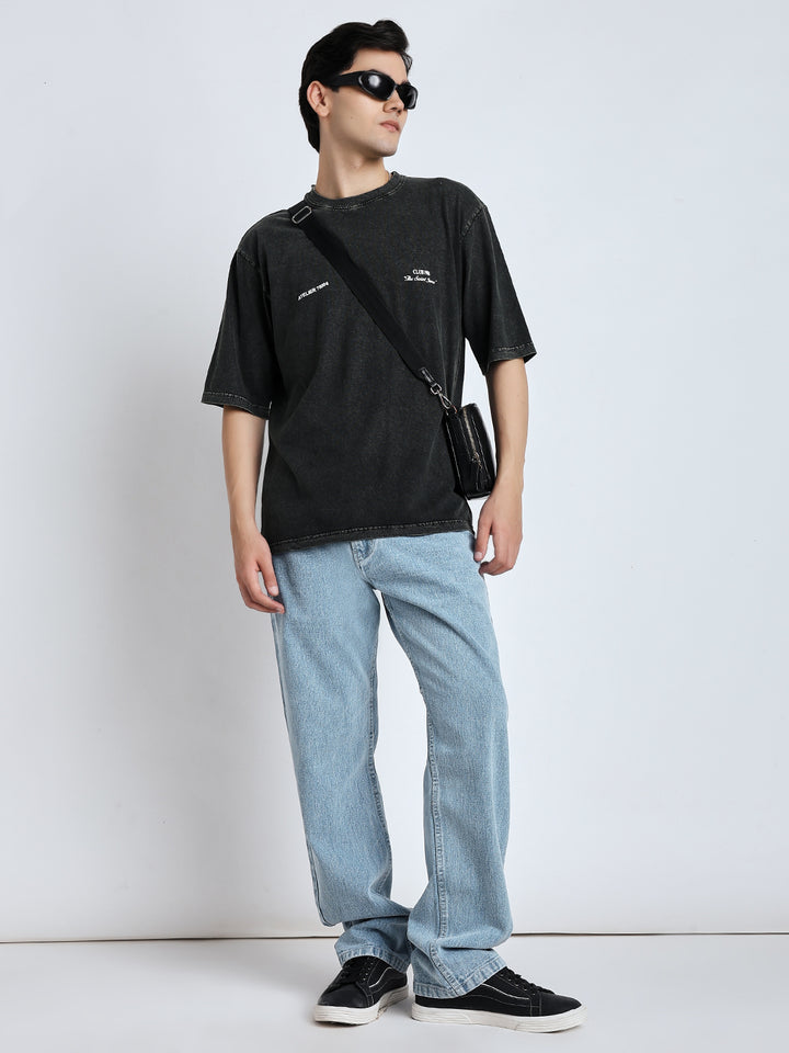 Black saint street wear club T-shirt