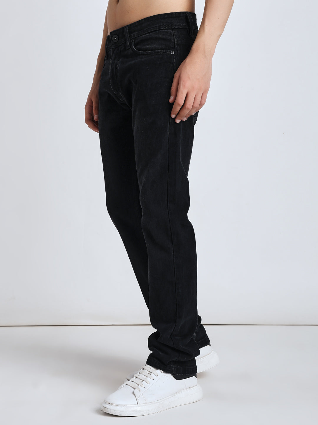 Coal black tapperd jeans