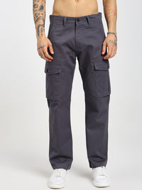 Men’s Charcoal Gray Straight-Fit Cargo Pants