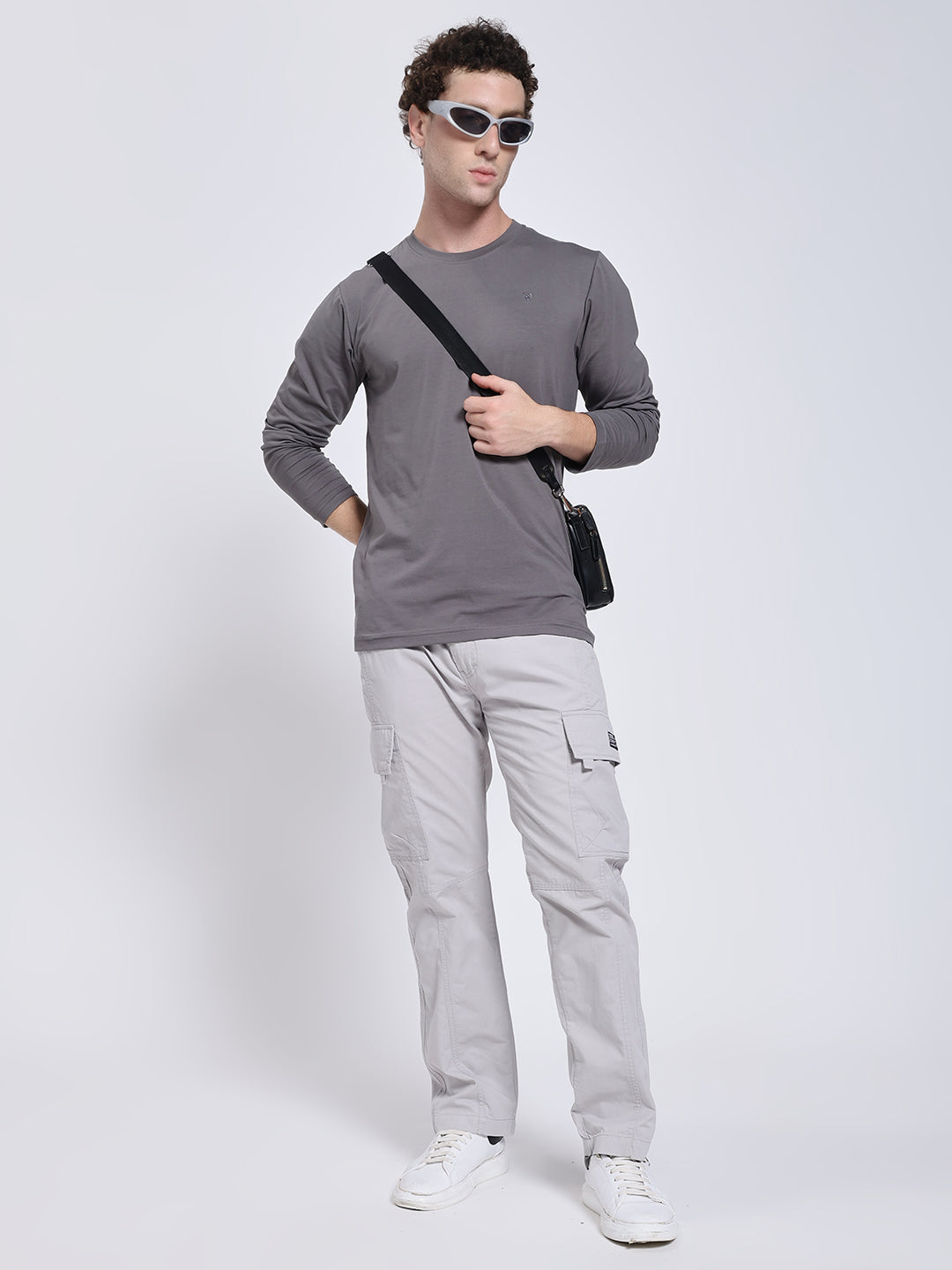 Men's Grey Six Pocket Cargo Comfort Fit