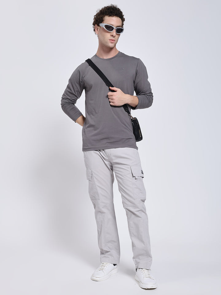 Men's Grey Six Pocket Cargo Comfort Fit