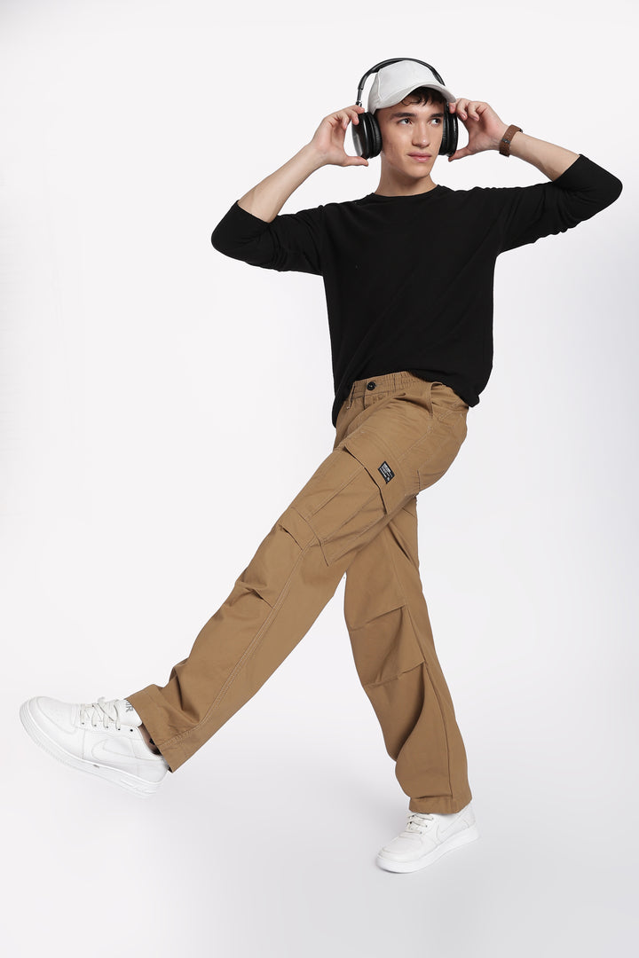 Men's Camel Brown Baggy Cargo
