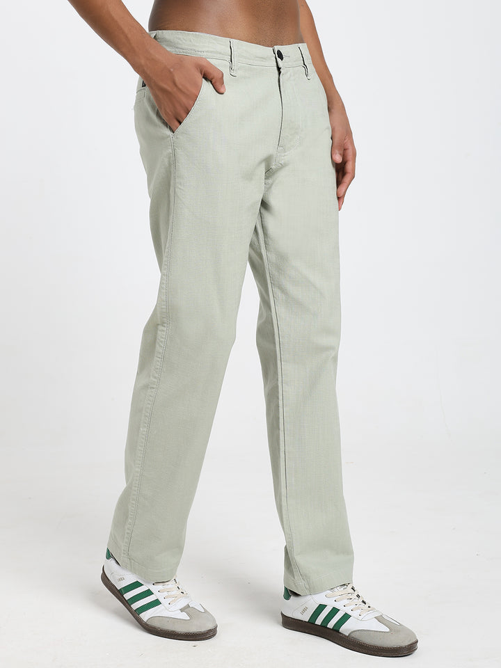 Saint jones slub sage green trousers