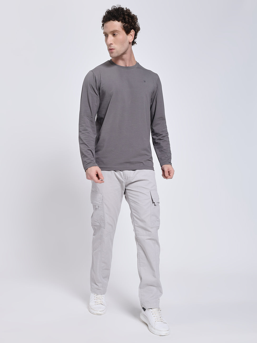 Men's Grey Six Pocket Cargo Comfort Fit