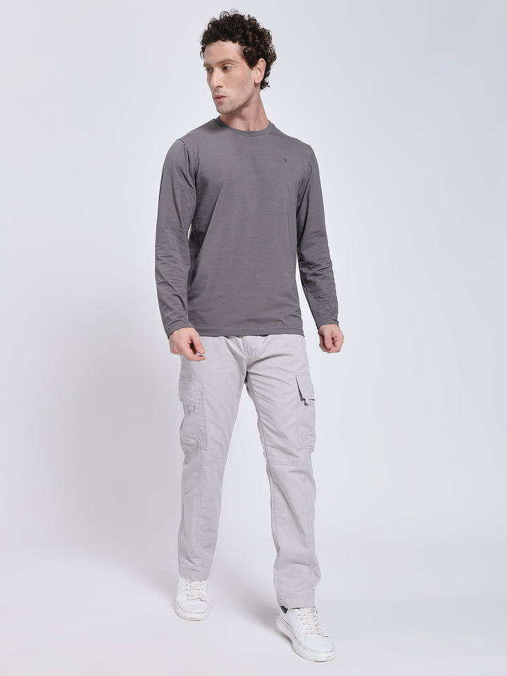 Men's Grey Six Pocket Cargo Comfort Fit