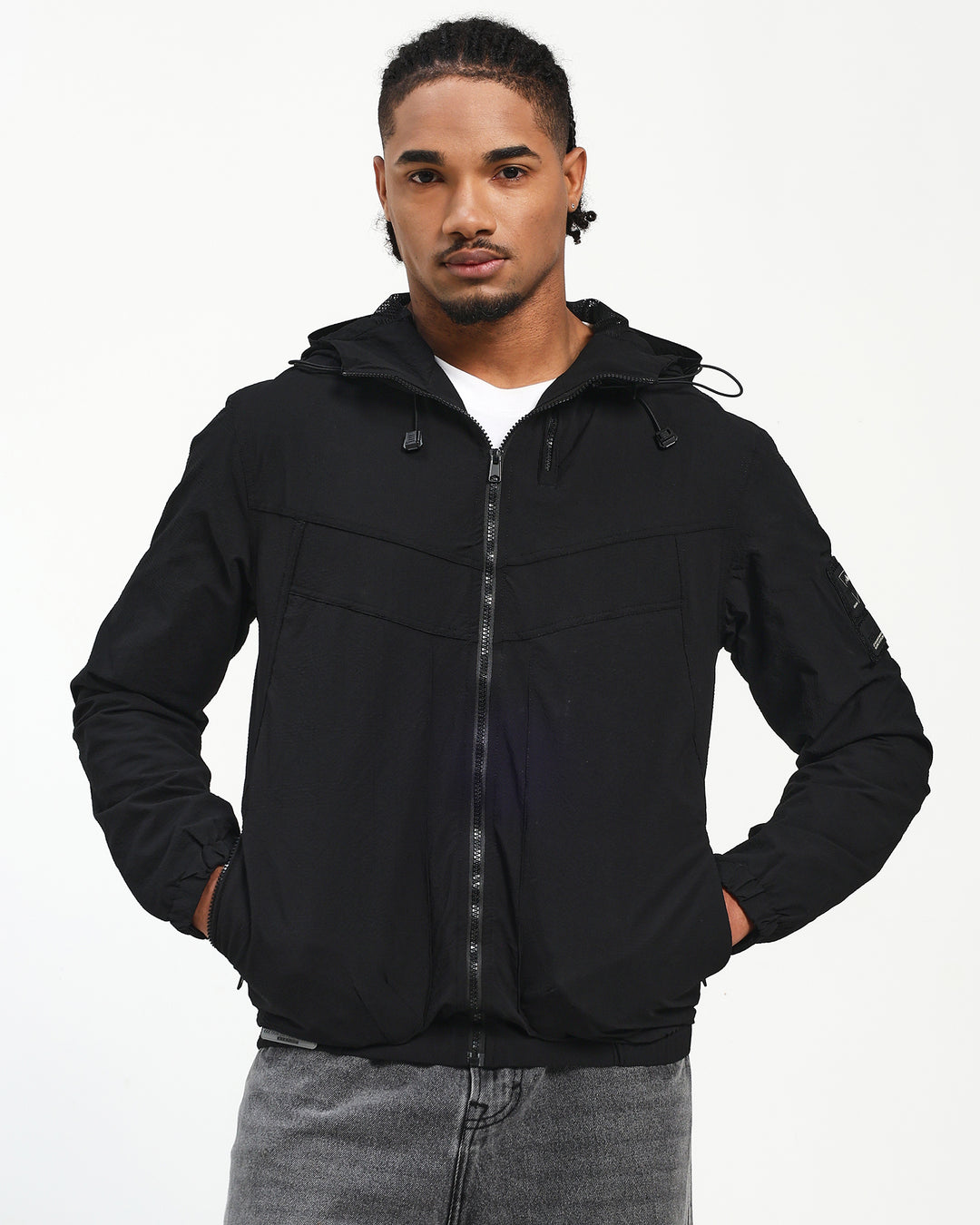 Lightweight Parachute Balck Utility Jacket